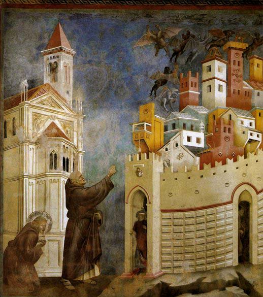 GIOTTO di Bondone Exorcism of the Demons at Arezzo